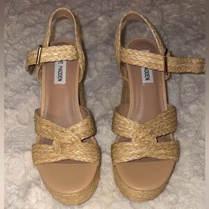 Steve Madden Women's Raffia Paltform Sandals